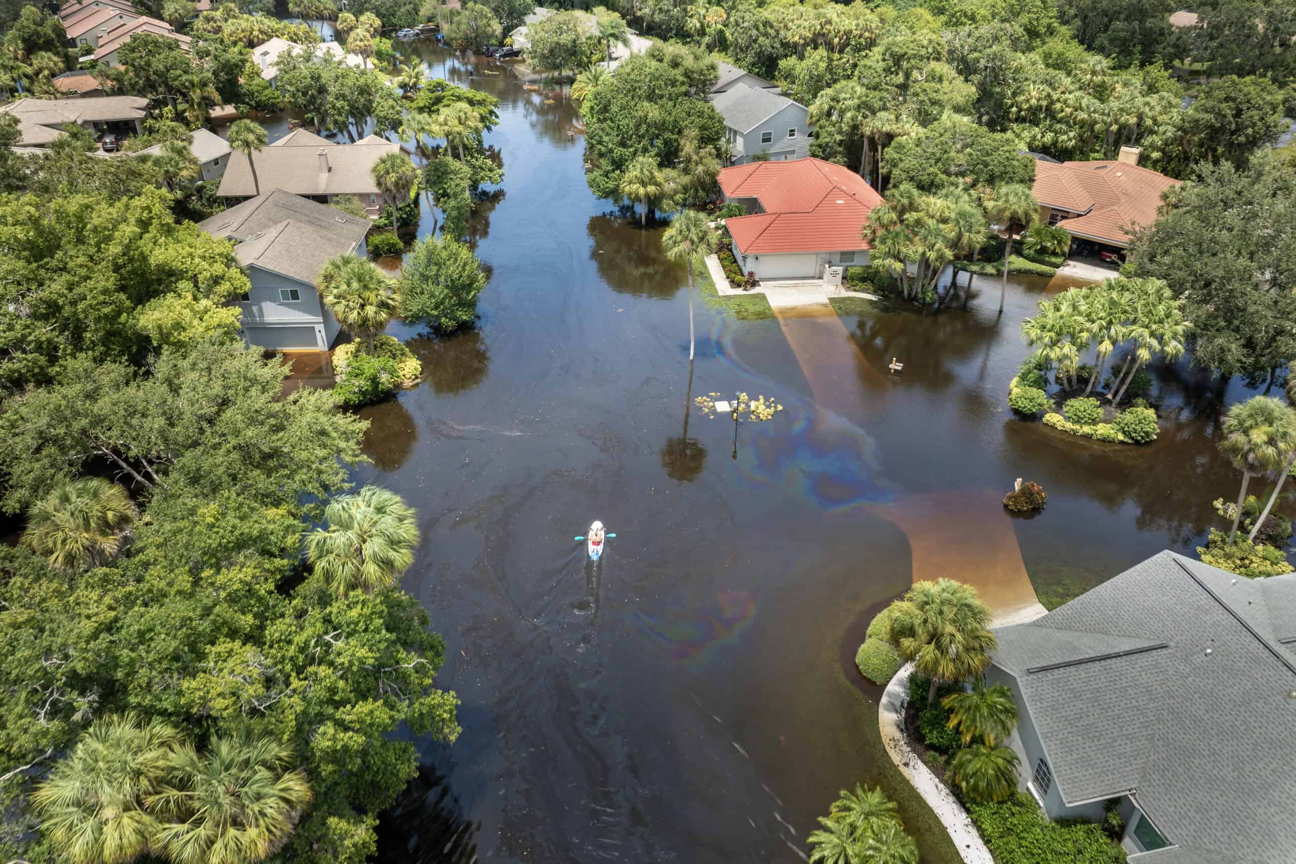 Residential flooding risk in Cutler Bay Florida neighborhood