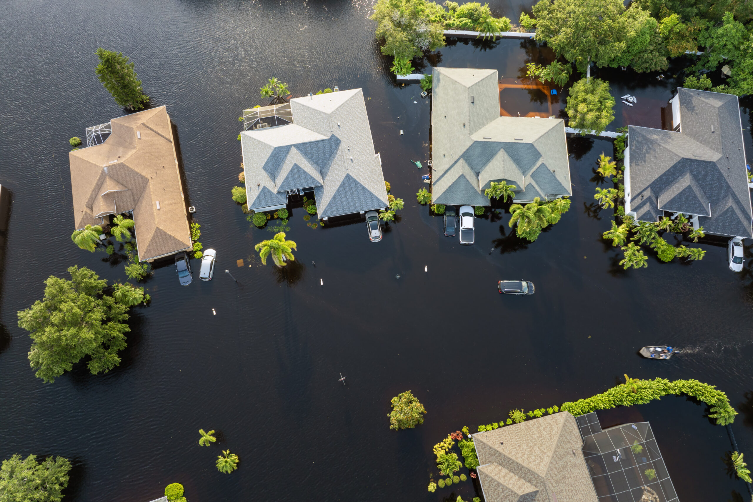 Flood damage in Kendall, Florida after heavy rainfall